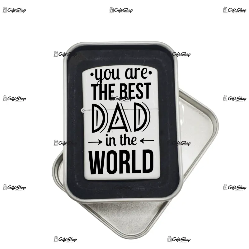 You are the best dad in the world, bricheta metalica gravata laser cu mesaj